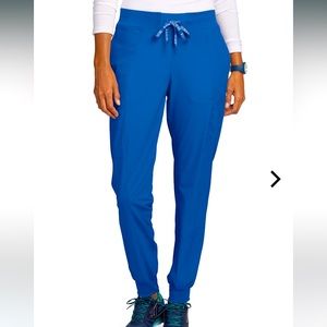Med Couture Peaches Royal Blue Scrub Joggers